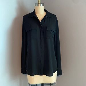 Loft black button up size S